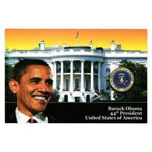 Barack Obama 44th President White House Postcard Made In USA Collectible History
